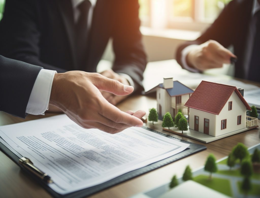 Real estate professional reviewing comparable property data
